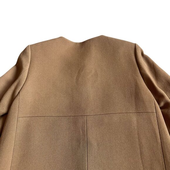 Orla Kiely Wool Blend Camel Coat Jacket Button-Down Velvet Pockets Size 6 Women - Picture 8 of 13